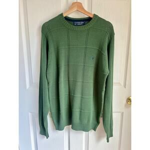 Vintage 90's Hunter Green Men's Sweater Size Large | 100% Cotton